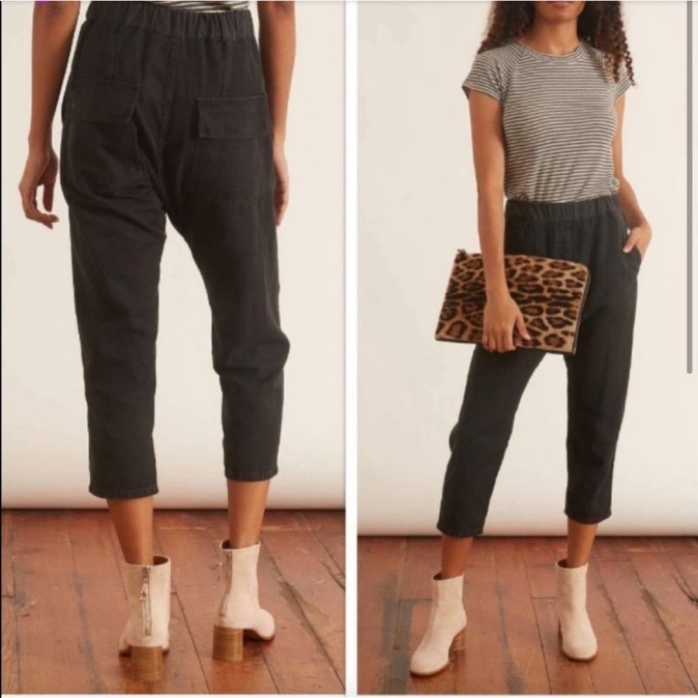 Nili Lotan Casablanca Drop Crotch Ankle Pants in Carbon-S - Picture 2 of 13